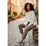 Sy & Black Kadın Çelik Örgü Beli Lastikli ve Bağcıklı Geniş Beden Aralıklı Jogger Pantolon 25P-03 Vizon