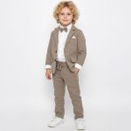 Sy Store Keten Ceketli Salaş Erkek Çocuk Takım - 7 Yaş - Kahverengi