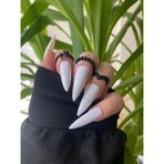 SYBELLE KOZMETİK Beyaz Stiletto Takma Tırnak 20 ADET Uzun ve Şık Tasarım