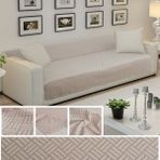Sycamore Home Kaymaz Tabanlı Koltuk Örtüsü 175X215 cm – Altı Polarlı, Örme Kumaş, Çekyat ve Kanepe Uyumlu - 175 x 215 cm - Bej