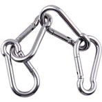 SYDARSYN Karabina Paslanmaz Çelik Karabina Kanca 8 x 80 mm Zincir Kancası Seyahat, Kamp, Hamak, Yürüyüş, Balık Tutma, Köpek Tasması Anahtarlık
