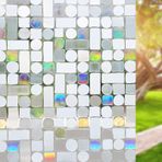 SYHLN Pencere Filmi Cam Film Kare ve Daire Cam Fiilm Statik Yapışkan Döngü Koruması Termal Yalıtım 3D Lazer Çıkarılabilir Geri Dönüştürülebilir Ev Dekorasyonu, 45 cm x 200 cm