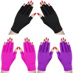 Syhood 3 çift UV Shield Eldiven Jel Manikür Eldiveni Anti UV Parmaksız Eldiven Elleri UV Işığından Korur Lamba Manikür Kurutma Makinesi (Renk: 3 Set)