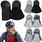Syhood Boyun maskeli kask astarı, soğutma kafatası şapkası ter emici şapka kuyruklu güneş bisiklet koşu boyun koruma şapkası, Siyah, Gri, Kamuflaj, Tek Beden