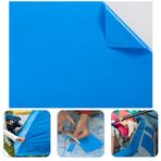 Syhood Vinil Havuz Astarı Yama Kendinden Yapışkanlı PVC Vinil Onarım Yaması Plastik Havuz Yaması Yüzme Havuzları Şişirilebilir Tekne için Onarım Seti, 119 x 86 cm (Mavi)