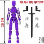 SYK Design Robot 13 Dummy Beyaz Mor Tüm Eklemleri Hareketli Aksiyon Figürü Oyuncak