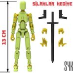 SYK Design Robot 13 Dummy Fıstık Yeşil Sarı Tüm Eklemleri Hareketli Aksiyon Figürü Oyuncak