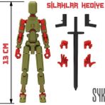 SYK Design Robot 13 Dummy Haki Yeşil Kırmızı Tüm Eklemleri Hareketli Aksiyon Figürü Oyuncak