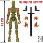 SYK Design Robot 13 Dummy Haki Yeşil Turuncu Tüm Eklemleri Hareketli Aksiyon Figürü Oyuncak