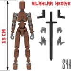 SYK Design Robot 13 Dummy Kahverengi Gri Tüm Eklemleri Hareketli Aksiyon Figürü Oyuncak