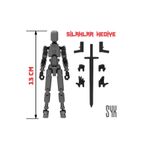 SYK Design Robot 13 Dummy Koyu Gri Siyah Tüm Eklemleri Hareketli Aksiyon Figürü Oyuncak