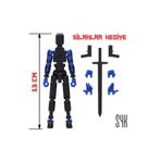 SYK Design Robot 13 Dummy Mavi Siyah Tüm Eklemleri Hareketli Aksiyon Figürü Oyuncak