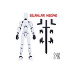 SYK Design Robot 13 Dummy Siyah Beyaz Tüm Eklemleri Hareketli Aksiyon Figürü Oyuncak