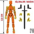 SYK Design Robot 13 Dummy Turuncu Sarı Tüm Eklemleri Hareketli Aksiyon Figürü Oyuncak