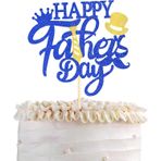 SYKYCTCY 1 adet Happy Father's Day pasta dekorasyonu, parıltılı, en iyi baba pasta dekorasyonu, süper baba kravat, şapka, bıyık, pasta dekorasyonu, Happy Father's Day temalı erkekler, babalar, doğum günü,