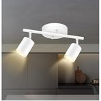 Sylight Retro Beyaz Metal 2 Li Led Spot Tavan Plofyoner 180 Derece Hareketli Beyaz Ampullü