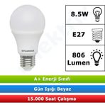 Sylvania 29433 8.5W 806 Lümen 6500K Beyaz Işık E27 10 Adet Led Ampul