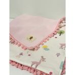 Sym Baby Çift Taraflı Ponponlu Pazen Pike Bebek Battaniyesi - 80x80