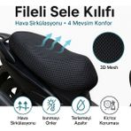 Sym Euromix 125 Uyumlu 3D Mesh Fileli Sele Kılıfı – Siyah