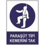 Sym STW017 Paraşüt Tipi Kemerini Tak Uyarı Levhası