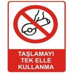 Sym STW047 Taşlamayı Tek Elle Kullanma Uyarı Levhası