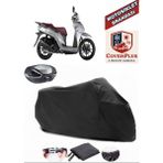 Sym Symphony St 200I Abs Branda Siyah Arka Çanta Uyumlu(Topcase) Motosiket Brandası Motor Örtüsü Çadır Su Geçirmez Motosiklet Kılıfı Motor Brandası,lastikli,taşıma Torbalı