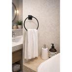 SYN AKSESUAR Yapışkanlı Yuvarlak Havluluk Siyah Banyo Havlu Askısı