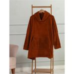 Sync Ticaret Mulberry Wellsoft Kapşonlu Giyilebilir Tv Battaniyesi Unisex Over Size - Kiremit - Çok Renkli