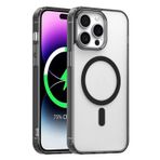 SyncCase iPhone 16 Kılıf MagSafe Manyetik Uyumlu Yarı Saydam Mat Darbe Emici PC + TPU Sert Koruma Lens Yükseltilmiş Siyah