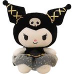 Synchrolssue Siyah Altın Hello Kitty Büyük Kuromi Peluş Bebek Kız Sevimli Çocuk Oyuncak Bebek Kt Kedi Bebek (Yurt Dışından) - Beyaz - Siyah
