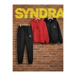 Syndra 3'lü Kışlık Basket Takımı (Fermuarlı Sweat, Kırmızı Kapşonlu-Eşofman)