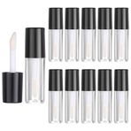 SynHHergyx 10 Adet Boş Dudak Parlatıcı Tüpler, 1.2 ml Şeffaf Mini Doldurulabilir Dudak Balsamı Şişeleri, Ruj Dudak ve Farklı Numuneler Seyahat için Şeffaf Plastik Dudak Parlatıcı Konteynerler (Siyah