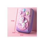 SYNOPE 3d Unicorn Sevimli Kalem Kutusu Figürlü Kalemlik Çocuklar Için Pembe Okul Çantası Maykaj Çantası