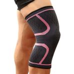 Synope Worthwhil 1 Adet Elastik Diz Pedleri Siyah-Yeşil-Pembe Sporcu Dizlik Diz Bandajı Bisikletçi Diz Pedi - Pembe - Siyah - 3XL