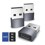 Syntech USB C Kadın - USB Erkek Adaptör 3'lü Paket [Seyahat Olması Gerekenler, Alüminyum] USB C - USB Adaptörü, Tip C Şarj Kablosu Güç Dönüştürücü iPhone 15 Apple Watch AirPods CarPlay vb. ile