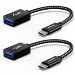 Syntech USB-C - USB adaptörü, 2'li paket USB-C - USB 3.0, 10Gbps Type-C, Thunderbolt 3 - USB OTG kablosu, iPhone 17/16/15 Pro Max, iPad mini 6, MacBook Pro/Air/Neo ile uyumlu, siyah