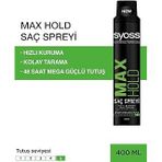 Syoss Hold Saç Spreyi, 400 Ml, Hızlı Kuruma, Kolay Taranma, 48 Saat Mega Güçlü Tutuş