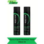Syoss Saç Spreyi 400 ml x 2 – Maksimum Tutuş ve Parlaklık, Anti-Statik Etki, Vitamin Kompleksi, Her Saç Tipine Uygun