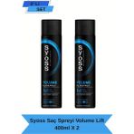 Syoss Saç Spreyi Volume Lift Yoğun Parlaklık ve Esneklik 400 ml X2 Güçlü Tutuş
