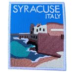 Syracuse İtalya Yama (3,5 İnç) Ütü/Dikiş Rozeti Seyahat Avrupa Hatıra Siracusa Sicilia Sicilya Tatil Amblemi Tatil Hediye Yamaları