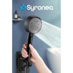 Syronea 5 Fonksiyonlu Mat Siyah Duş Başlığı Turbo Pervane Özelliğiyle Su Akış Kontrolü