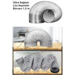 Syronea AwEka Ultra Sağlam Kaliteli Alüminyum Mutfak Aspiratör Davlumbaz borusu Dayanıklı Hortum 1.5 Metre
