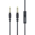 Syrox C118 Audio Aux Mikrofonlu Ses Aktarım Kablosu 3.5mm 1.5mt - Siyah