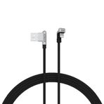 Syrox C132AL Siyah 2.4A 1.19 mt Örgülü Oyuncu 90 Derece USB 180 Derece Lightning Şarj ve Data Kablosu
