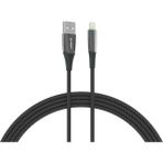Syrox C134AL 2.4A 1.20 mt Ledli Örgülü USB-A Lightning Siyah Şarj ve Data Kablosu