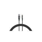 Syrox C134AL 2.4A 1.20mt Ledli Örgülü USB-A - Lightning Şarj & Data Kablosu - Siyah Uyumlu