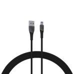 Syrox C136AL 2.4A 1.21 mt RGB Ledli Örgülü USB-A Lightning Siyah Şarj ve Data Kablosu