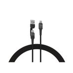 Syrox C143 60W PD 1.21 mt Type-C USB-A Dönüştürücülü Örgülü Type-C Type-C Siyah Şarj ve Data Kablosu