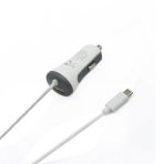 Syrox C26 Araç Şarj Aleti 3.4A Sabit Micro USB Kablo ve Beyaz USB Port