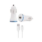 Syrox C44 2.0A Beyaz Araç Şarj Aleti Micro USB Kablo Set